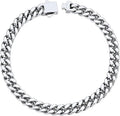 ChainsHouse Stainless Steel Cuban Link Bracelet for Men, 5mm/7mm/9mm/12mm Width,