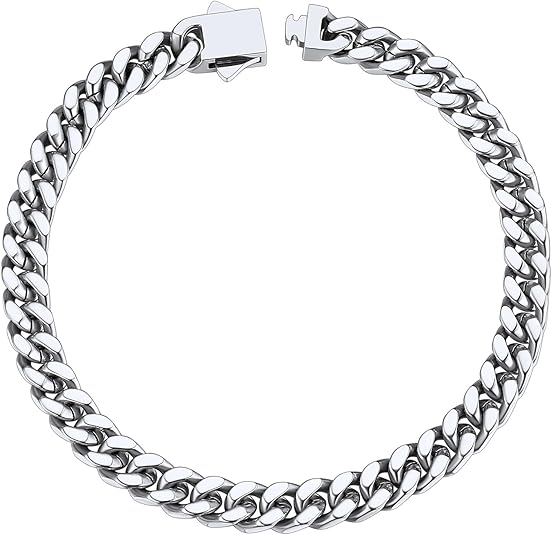 ChainsHouse Stainless Steel Cuban Link Bracelet for Men, 5mm/7mm/9mm/12mm Width,