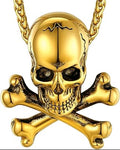ChainsHouse Skull Necklace for Men, Retro Gothic Punk Jewelry Biker Necklace for Men Women Free