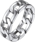 ChainsHouse Stainless Steel Band Cuban Link Ring