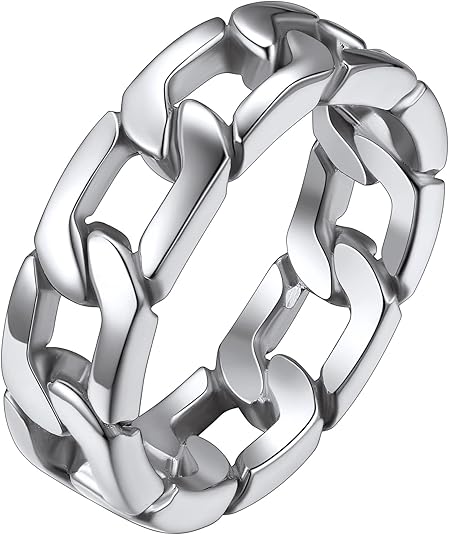 ChainsHouse Stainless Steel Band Cuban Link Ring