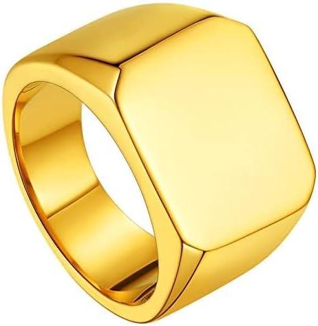 ChainsHouse Screw Band Biker Ring for Men Women, Black Metal/18K Gold Plated Stainless